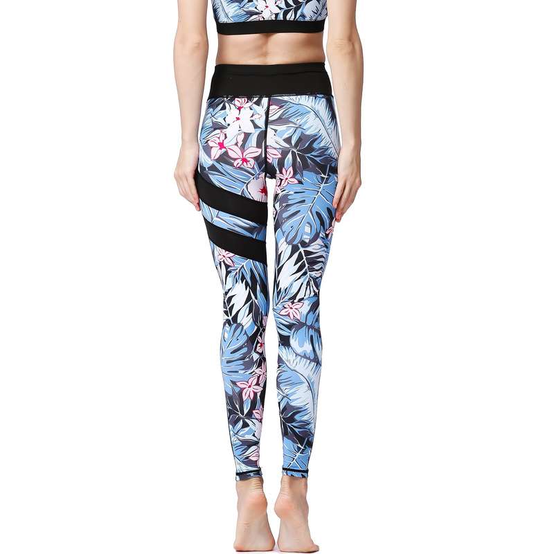 Iconix Ladies Blue Tropical Yoga Leggings
