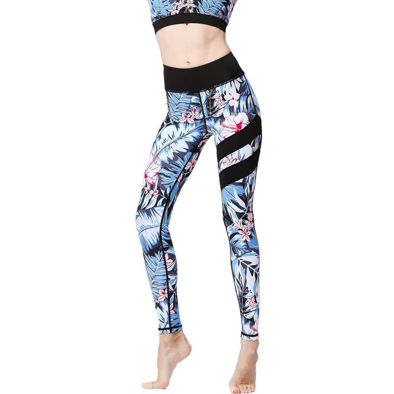 Iconix Ladies Blue Tropical Yoga Leggings