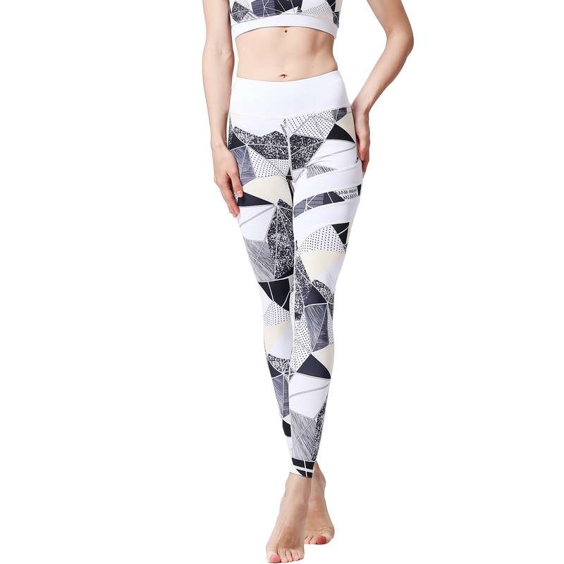Iconix Ladies White and Grey Prism Yoga Leggings