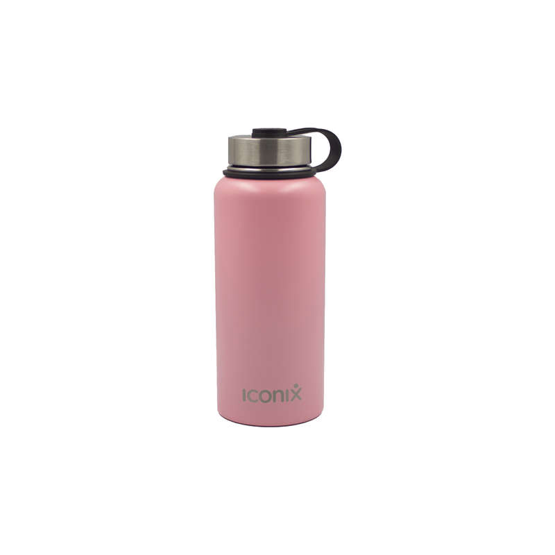 Iconix Pink Stainless Steel Hot and Cold Flask - Stainless Steel Lid