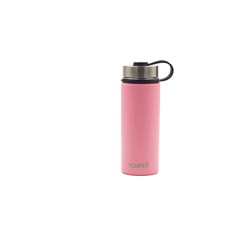 Iconix Pink Stainless Steel Hot and Cold Flask - Stainless Steel Lid