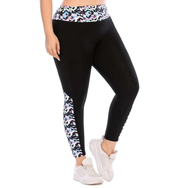 Iconix Plus Size Ladies Black and Pink Leggings