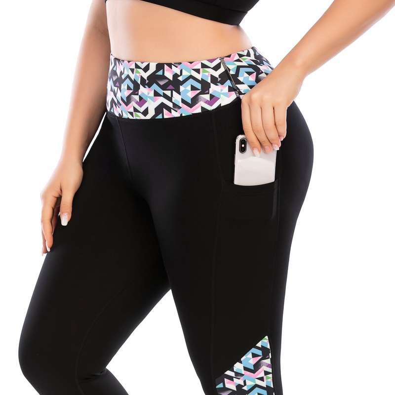 Iconix Plus Size Ladies Black and Pink Leggings