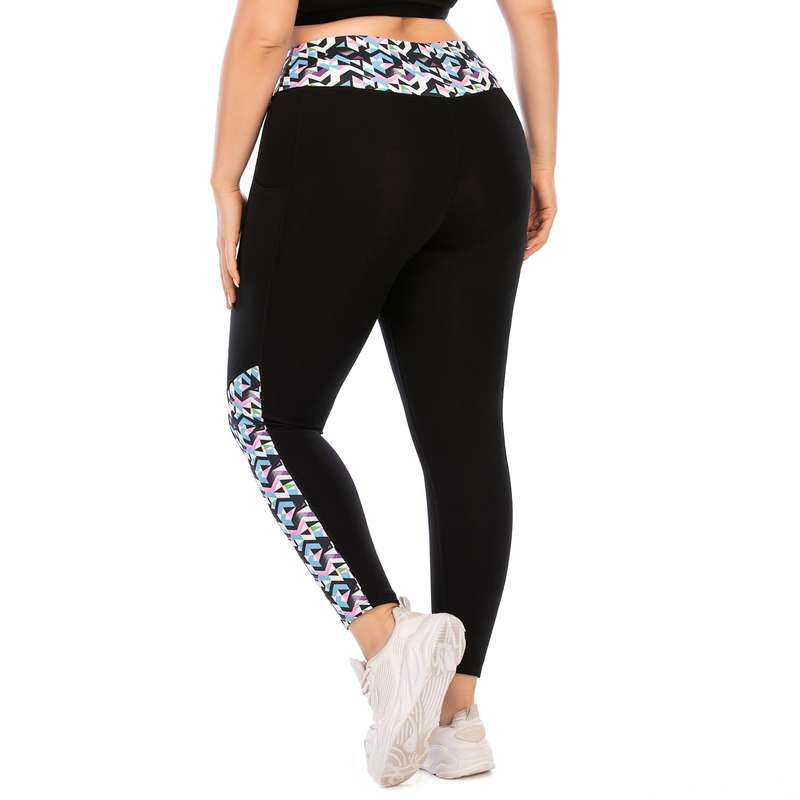 Iconix Plus Size Ladies Black and Pink Leggings