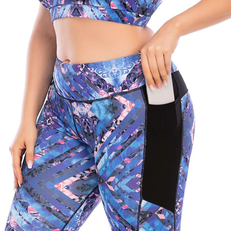 Iconix Plus Size Ladies Blue Paisley Leggings