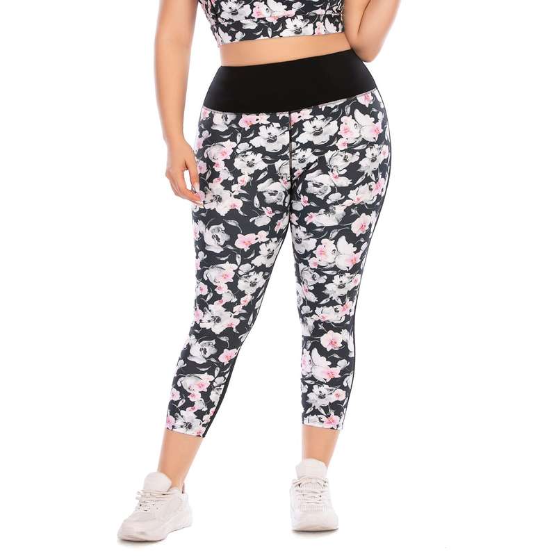 Iconix Plus Size Ladies Flower Power Leggings