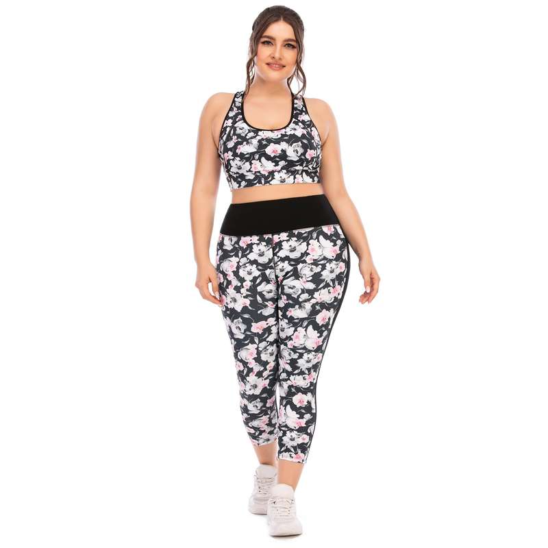 Iconix Plus Size Ladies Flower Power Leggings