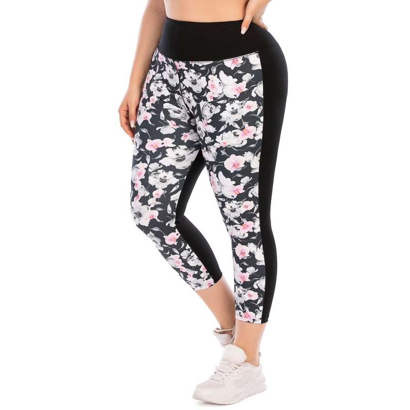 Iconix Plus Size Ladies Flower Power Leggings
