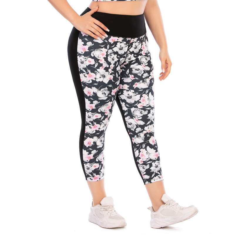 Iconix Plus Size Ladies Flower Power Leggings