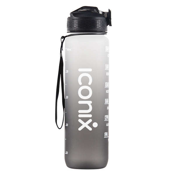 Iconix South African Motivational Time Marker Water Bottle  Black and White