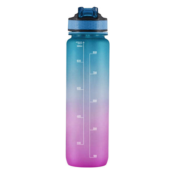 Iconix South African Motivational Time Marker Water Bottle  Blue and Purple