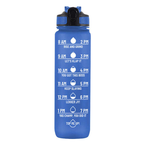 Iconix South African Motivational Time Marker Water Bottle  Blue