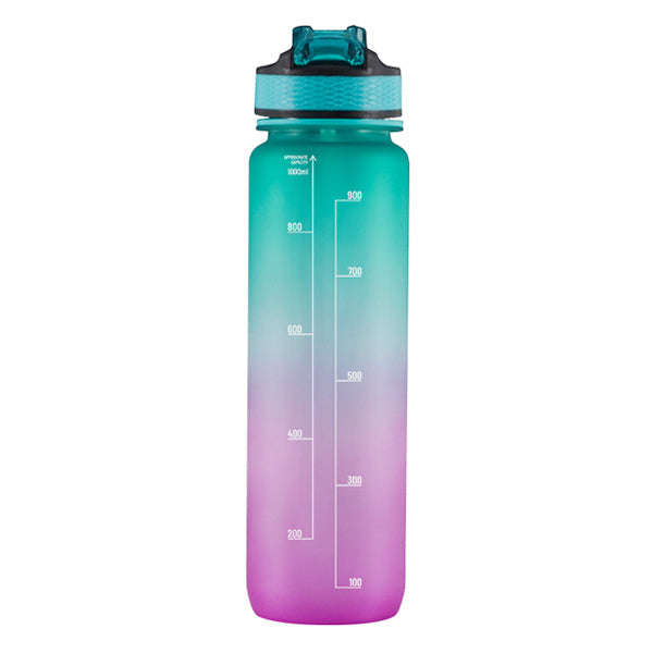 Iconix South African Motivational Time Marker Water Bottle  Green and Pink