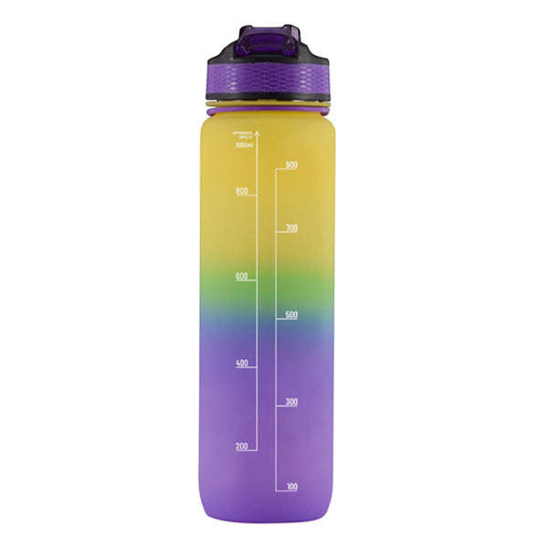 Iconix South African Motivational Time Marker Water Bottle  Yellow and Purple