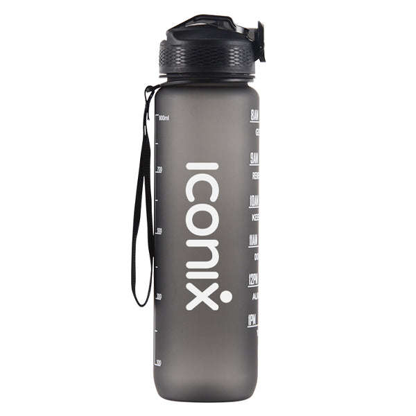 Iconix The Classic Motivational Time Marker Water Bottle  Black