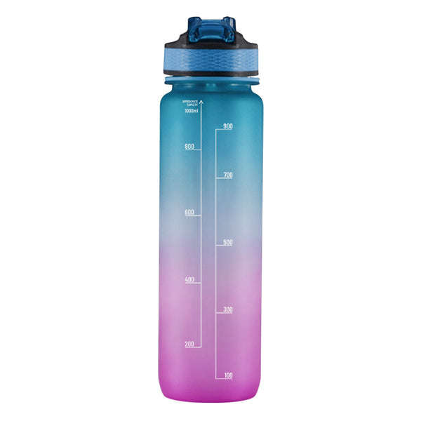 Iconix The Classic Motivational Time Marker Water Bottle  Blue and Purple