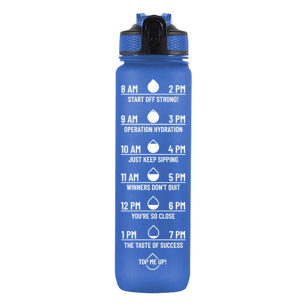 Iconix The Classic Motivational Time Marker Water Bottle  Blue