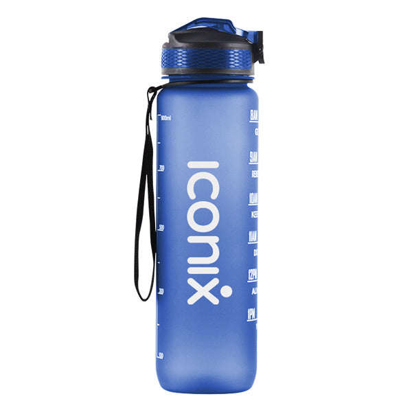 Iconix The Classic Motivational Time Marker Water Bottle  Blue