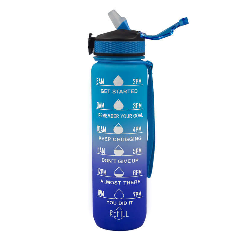 Iconix The Original Motivational Time Marker Water Bottle - Blue Ombre