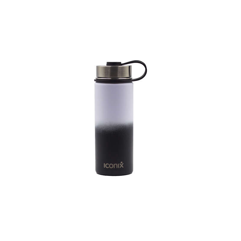 Iconix White and Black Stainless Steel Hot and Cold Flask -  Stainless Steel Lid