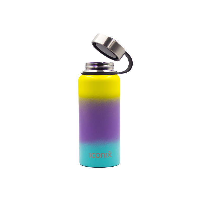Iconix Yellow and Blue Stainless Steel Hot and Cold Flask -  Stainless Steel Lid