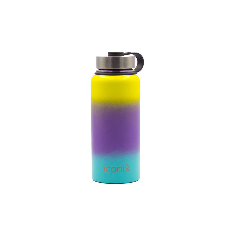 Iconix Yellow and Blue Stainless Steel Hot and Cold Flask -  Stainless Steel Lid