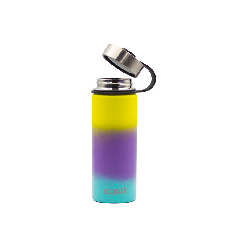 Iconix Yellow and Blue Stainless Steel Hot and Cold Flask -  Stainless Steel Lid