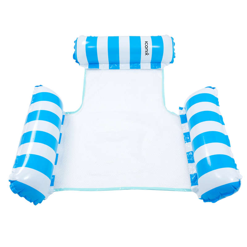 Inflatable Pool Hammock Lounger Chair - Sky Blue Striped