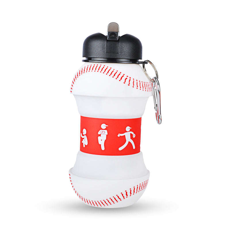 Kids Collapsible Silicone Water Bottle - Baseball