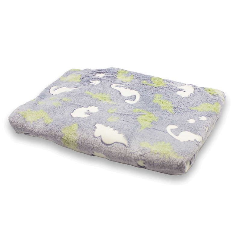 Kids Green Dino Delights Glow In the Dark Blanket