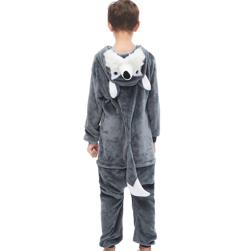 Kids Grey Wolf Onesie