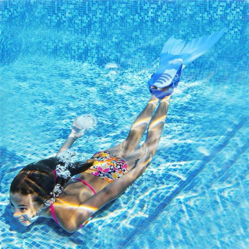 Kids Mermaid Swim Flipper - Blue
