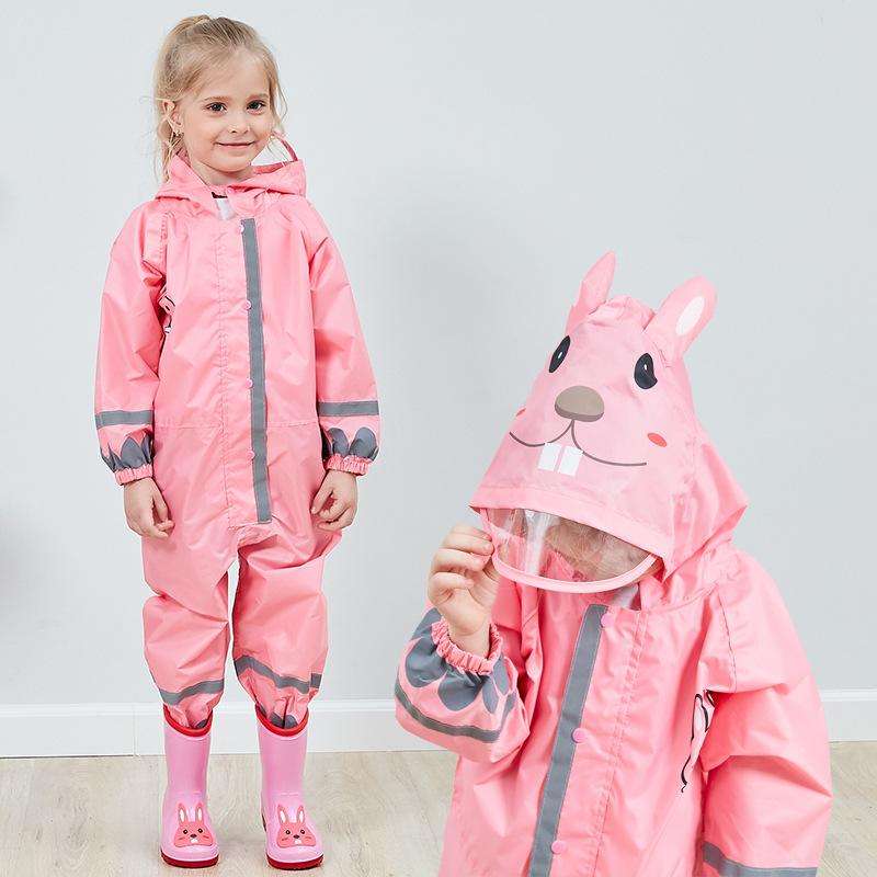 Kids Pink Rabbit Raincoat