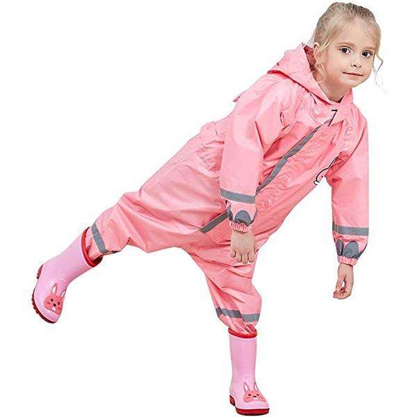 Kids Pink Rabbit Raincoat
