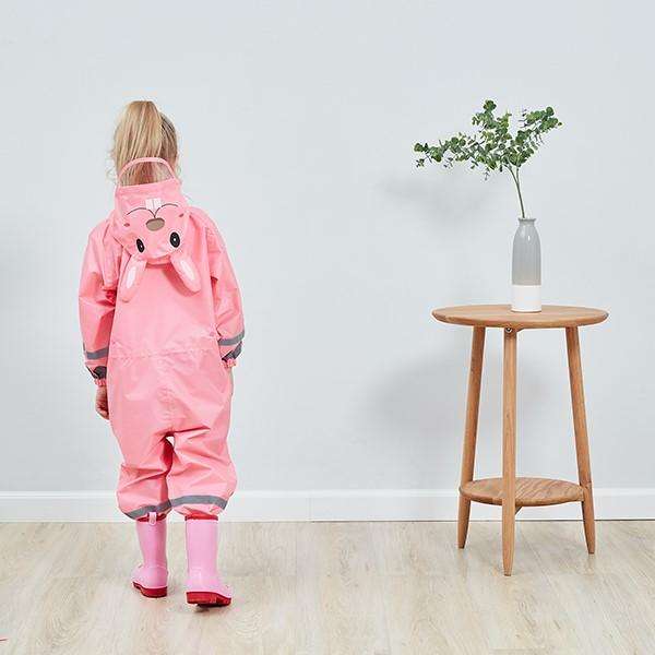 Kids Pink Rabbit Raincoat
