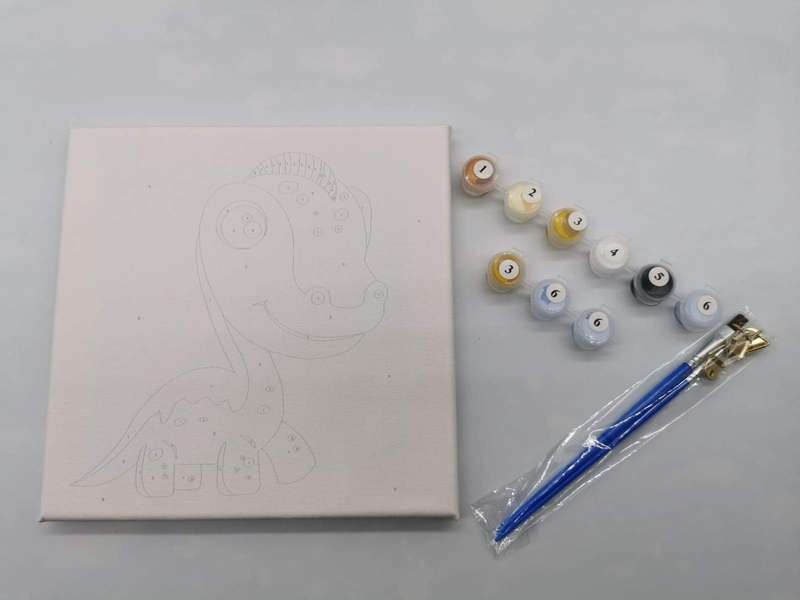 Kids Painting by Numbers - Brown Darling Dino