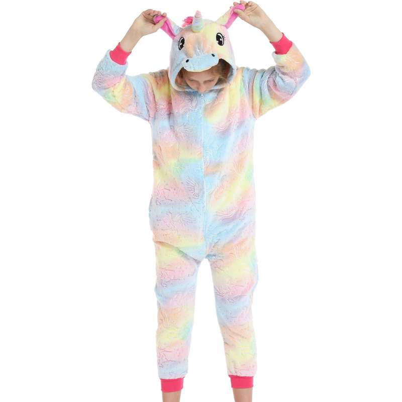 Kids Pastel Patch Glow In The Dark Unicorn Onesie