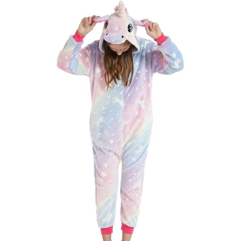 Kids Pastels Glow In The Dark Unicorn Onesie