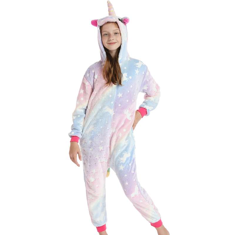 Kids Pastels Glow In The Dark Unicorn Onesie