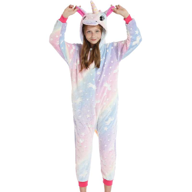 Kids Pastels Glow In The Dark Unicorn Onesie