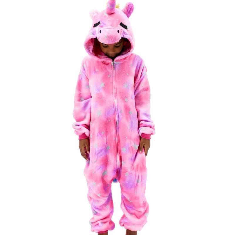 Kids Pink Starry Unicorn Onesie