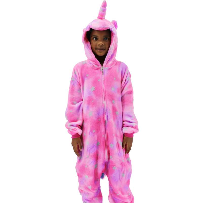 Kids Pink Starry Unicorn Onesie