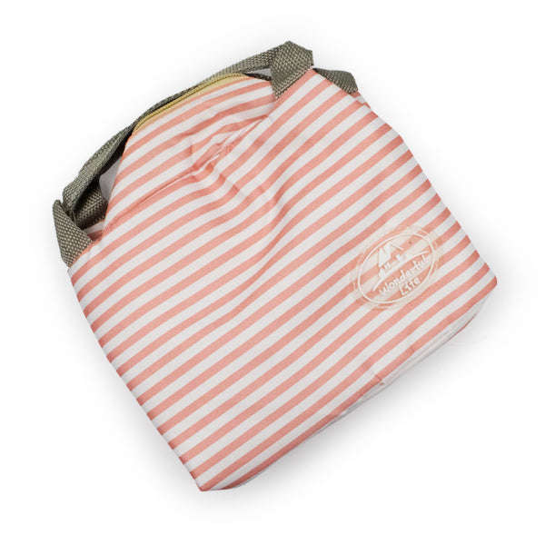 Kids Portable Insulated Thermal Lunch Bag - Pink Stripes