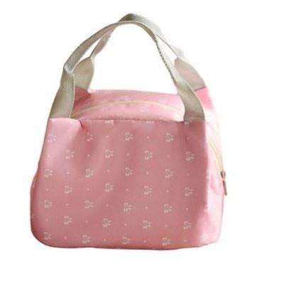 Kids Portable Insulated Thermal Lunch Bag - Pink Stripes