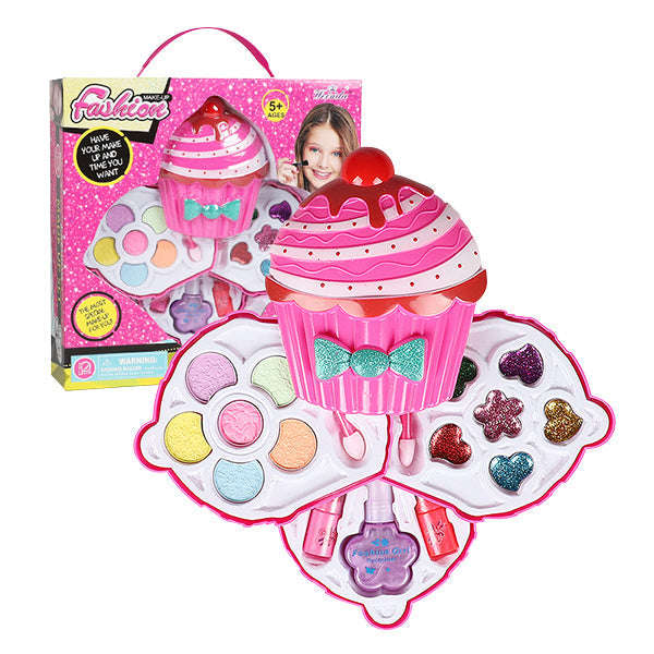 Kids Pretend 3-layer Cupcake Makeup Playset