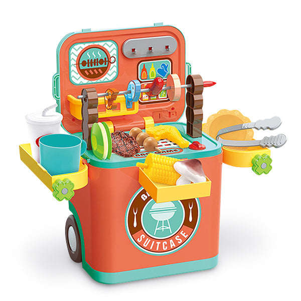 Kids Pretend Suitcase Playset  BBQ Game