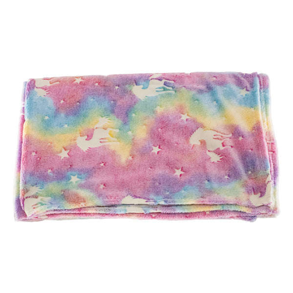 Kids Unicorn Dreams Glow In the Dark Blanket
