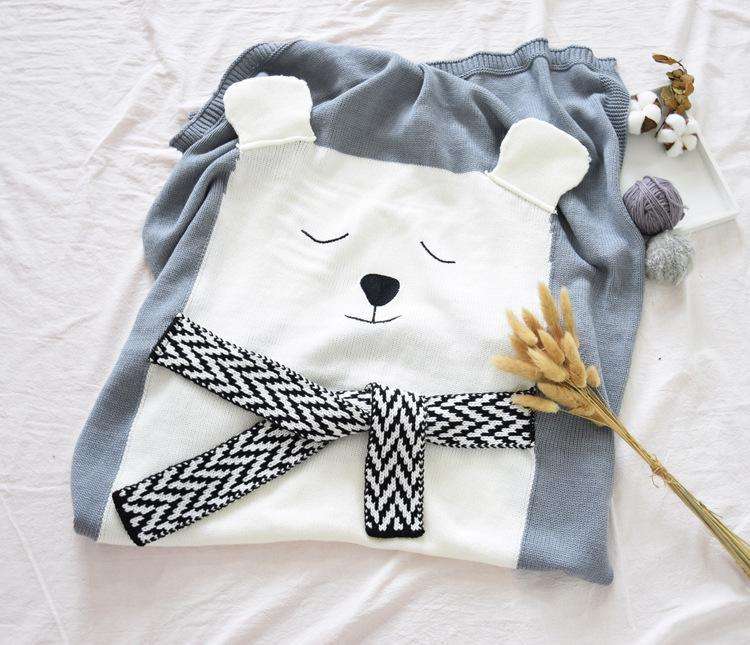 Knitted Baby Bear Blanket