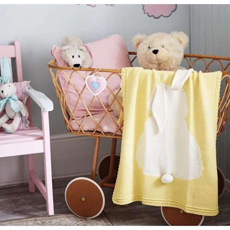 Knitted Baby Rabbit Blanket