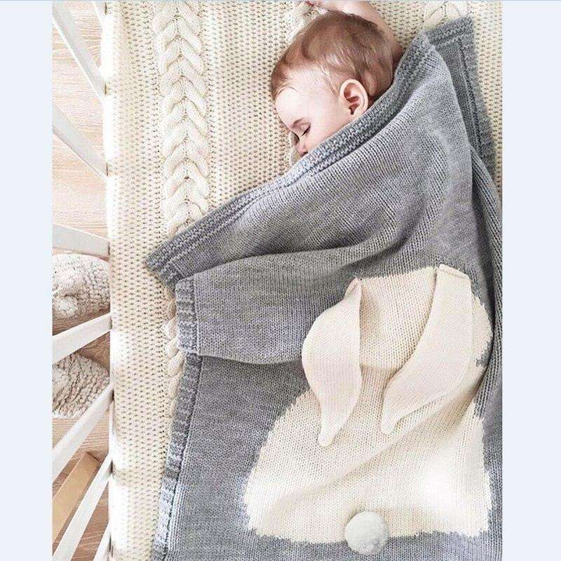 Knitted Baby Rabbit Blanket